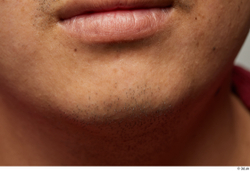 Man Asian Chubby Face Skin Textures